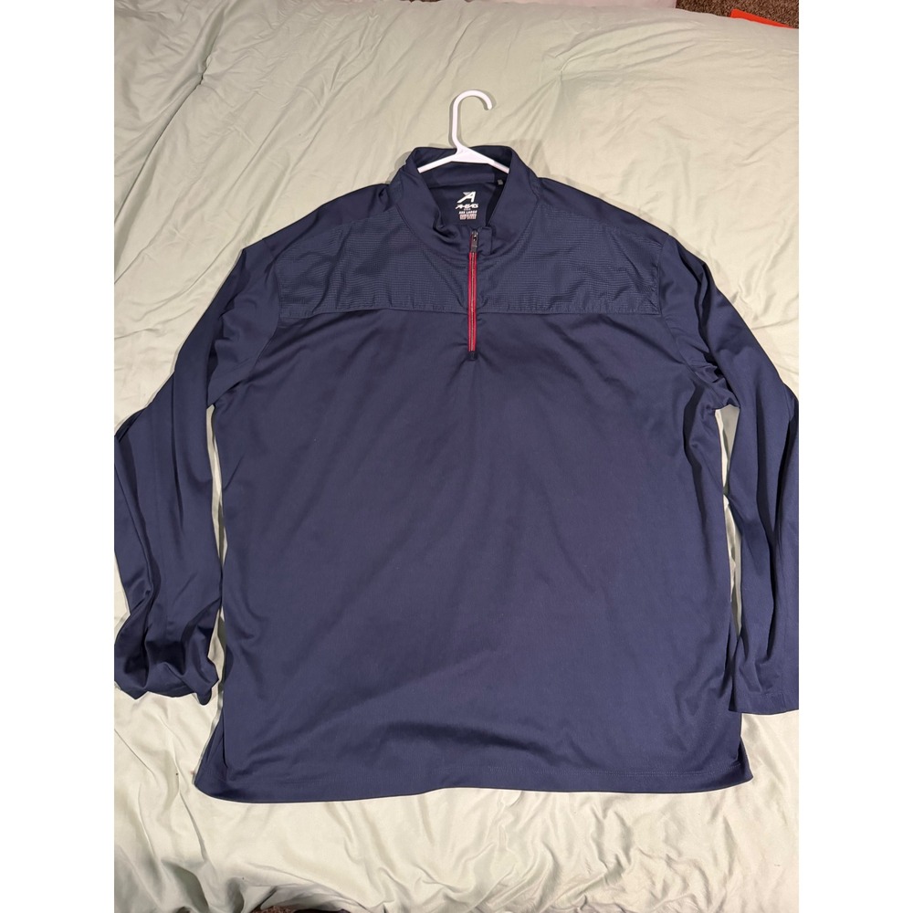Ahead USA Mens Navy Blue Quarter Zip Pullover Long Sleeve Performance Top 3XL